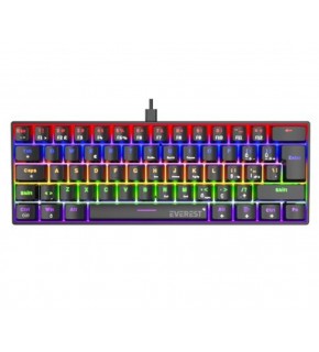 Everest Amber Siyah Type-C Bağlantılı RGB Ledli Mekanik Gaming Oyuncu Klavye Q Red Switch