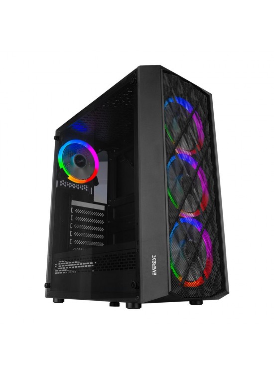 Everest BUMPY 4-12cm RGB Fan Tempered Camlı ATX Mid-T Gaming Oyuncu Kasası Everest BUMPY 4-12cm RGB Fan Tempered Camlı ATX Mid-T Gaming Oyuncu Kasası
