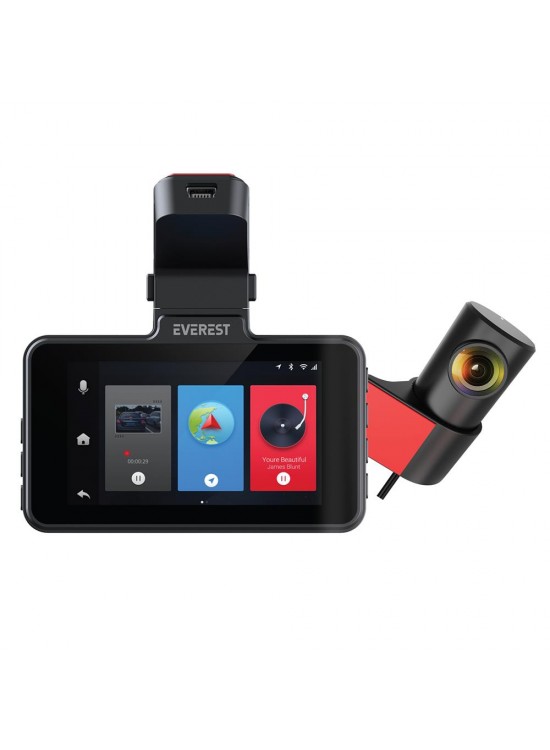 Everest CAR15 3.0"IPS Ekran 1080P+720P 120° Açı G-Sensor+Wifi 64GB TF Kartlı Araç Ön Ve Arka Kamera