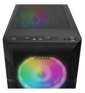 Everest CREST V1 Mesh Temperli Camlı 4x12cm Auto RGB Fan ATX Mid-T Gaming Oyuncu Kasası