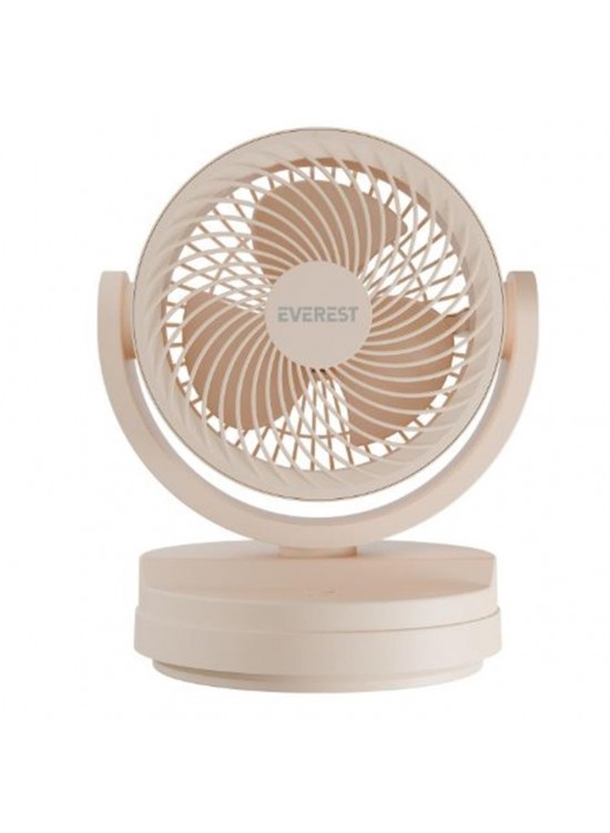 Everest EFN-509 Krem- Kahve 7 İnç 3 Kademeli 2100 RPM Hız Duvar Tıpı Ve Masaüstü Usb Fan