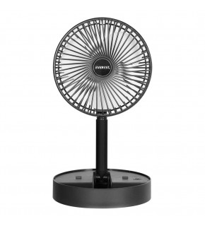 Everest EFN-605 Masaüstü Şarj Edilebilir Siyah 800mAh Usb Fan