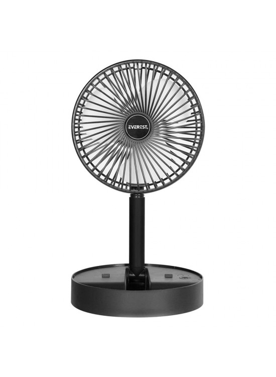 Everest EFN-605 Masaüstü Şarj Edilebilir Siyah 800mAh Usb Fan