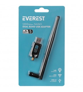 Everest EWN-AC1200 2T2R 1200Mbps 2.4GHz-5GHz Wifi USB3.0 Kablosuz Adaptör
