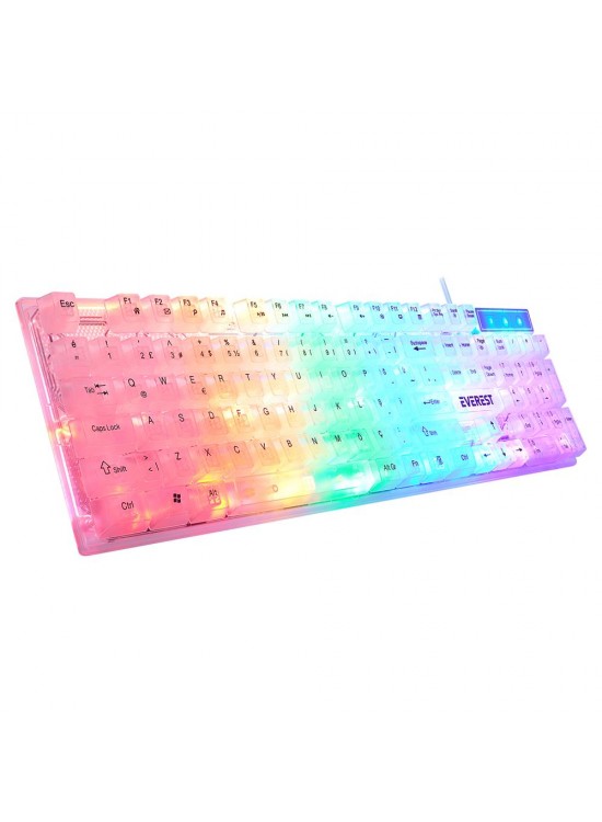 Everest KB-24 Beyaz Rainbow Q Membrane Oyuncu Klavyesi Everest KB-24 Beyaz Rainbow Q Membrane Oyuncu Klavyesi