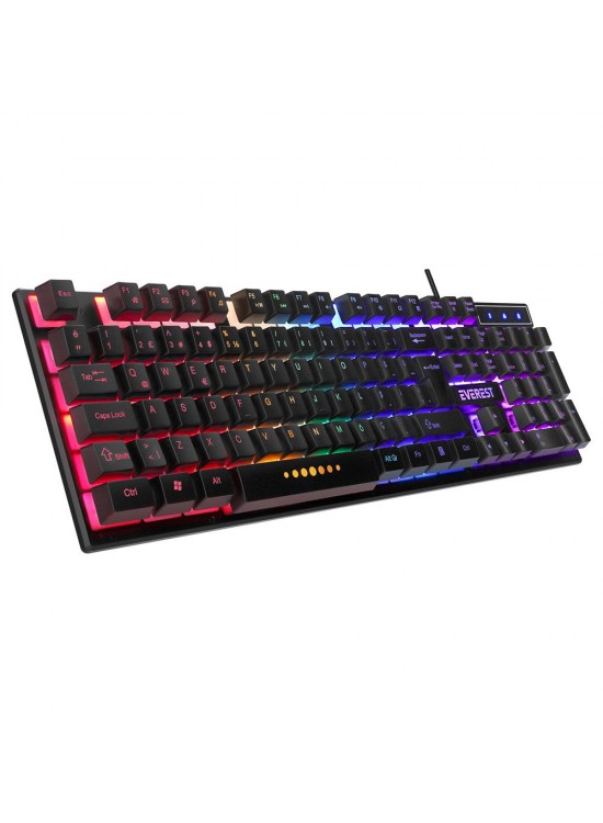 Everest KB-24 Siyah Rainbow Q Membrane Oyuncu Klavyesi Everest KB-24 Siyah Rainbow Q Membrane Oyuncu Klavyesi