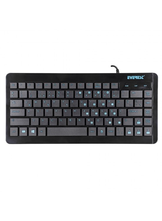 Everest KB-410 Siyah USB Q Mini Kablolu Klavye