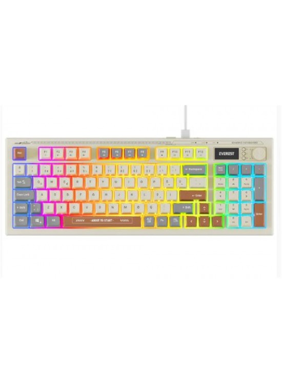 Everest KB-79 SILENT PRO Gri-Gri Mavi-Kahve SESSİZ RGB Q Membrane Oyuncu Klavyesi Everest KB-79 SILENT PRO Gri-Gri Mavi-Kahve SESSİZ RGB Q Membrane Oyuncu Klavyesi