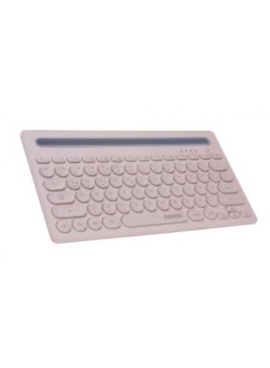 Everest KB-BT84 Pembe-Gri Bluetooth Ultra İnce+Şarjlı Q Mac-Win-Android-Ios Uyumlu Kablosuz klavye