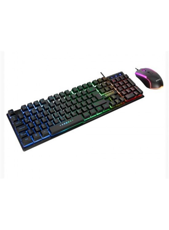 Everest KM-198 Luminax Siyah Gökkuşağı Aydınlatmalı Q Gaming Oyuncu Klavye + Mouse Set