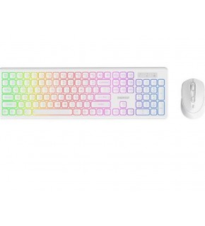Everest KM-319BT Beyaz 2.4G+BT1+BT2 Çoklu Cihaz Bağlantılı Q Set Kablosuz Klavye + Mouse