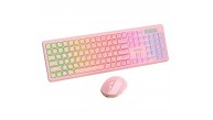 Everest KM-319BT Pembe 2.4G+BT1+BT2 Çoklu Cihaz Bağlantılı Q Set Kablosuz Klavye + Mouse