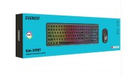 Everest KM-319BT Siyah 2.4G+BT1+BT2 Çoklu Cihaz Bağlantılı Q Set Kablosuz Klavye + Mouse