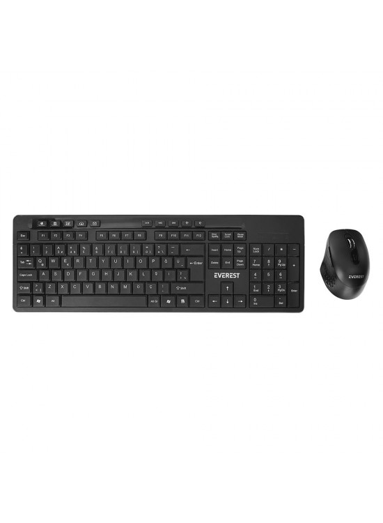 Everest KM-510 Siyah Kablosuz Q Multimedia Klavye + Mouse Set