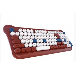 Everest KM-6244 BUNNY Renkli Tuşlu Kahverengi 2.4 ghz + BT Kablosuz Q Multimedia Klavye + Mouse Set