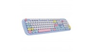 Everest KM-6284 WHISKER Renkli Tuşlu Mavi Kablosuz Q Klavye + Mouse Set
