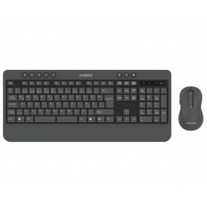 Everest KM-6585 Dual Gri-Siyah Kablosuz Çift Space Tuşlu Q Klavye + Mouse Set