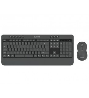 Everest KM-6585 Dual Gri-Siyah Kablosuz Çift Space Tuşlu Q Klavye + Mouse Set