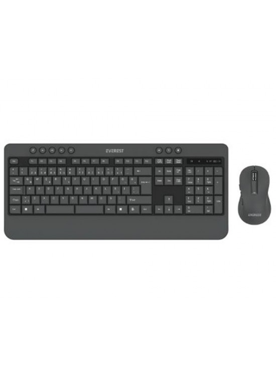 Everest KM-6585 Dual Gri-Siyah Kablosuz Çift Space Tuşlu Q Klavye + Mouse Set
