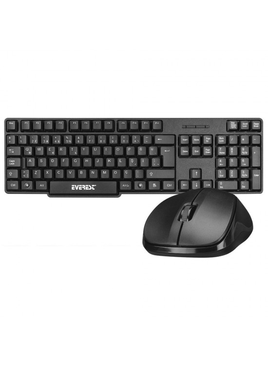 Everest KM-6852 Siyah Usb Kablosuz Combo Q Standart Klavye + Mouse Set Everest KM-6852 Siyah Usb Kablosuz Combo Q Standart Klavye + Mouse Set