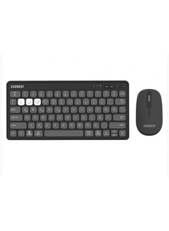 Everest LUMI KM-BT903 Gri 3in1 3 BT + 2.4 1600dpi  Q 4 Cihaz Bağlantılı Kablosuz Klavye + Mouse Set