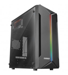 Everest SABER RGB Led Şeritli Peak 250W Akrilik Yan Panel M-ATX Mini-T Gaming Oyuncu Kasası