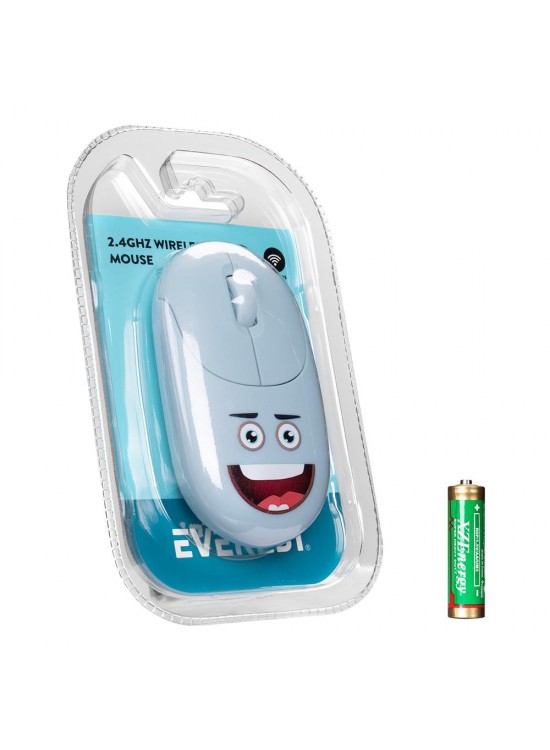 Everest SM-26 FASHION 2.4Ghz Mavi Kabartmalı Kablosuz Mouse