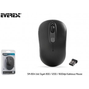 Everest SM-804 Usb Siyah 800-1200-1600dpi Kablosuz Mouse