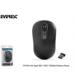 Everest SM-804 Usb Siyah 800-1200-1600dpi Kablosuz Mouse
