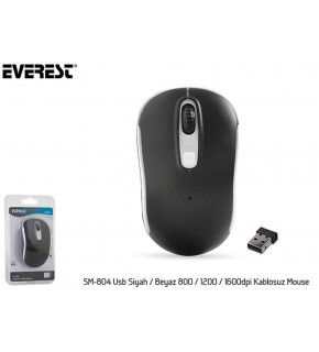 Everest SM-804 Usb Siyah-Beyaz 800-1200-1600dpi Kablosuz Mouse