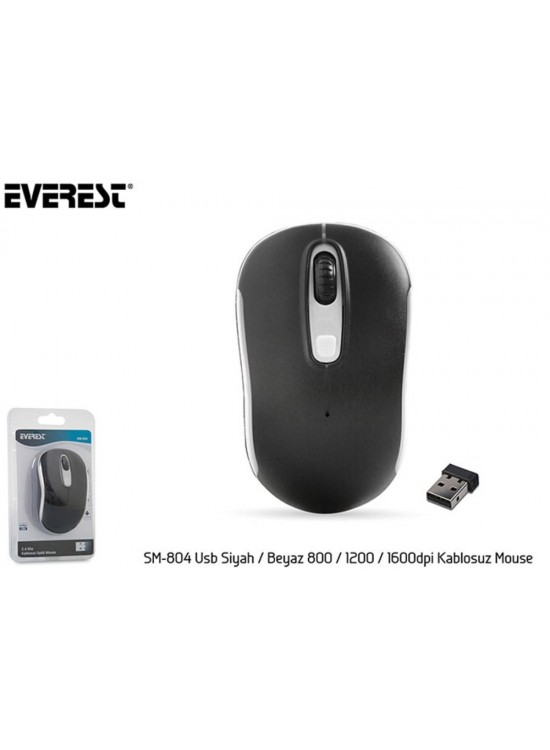 Everest SM-804 Usb Siyah-Beyaz 800-1200-1600dpi Kablosuz Mouse