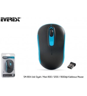 Everest SM-804 Usb Siyah-Mavi 800-1200-1600dpi Kablosuz Mouse