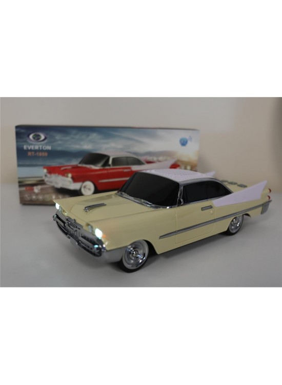 EVERTON RT-1950 Bej Arabalı  Bluetooth Fm-Usb-Tf-Aux Şarjlı Nostaljik Radyo