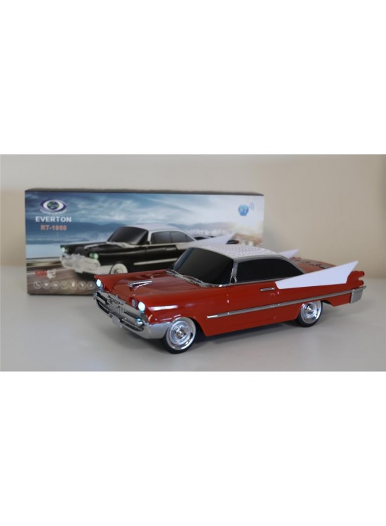 EVERTON RT-1950 Kırmızı Bluetooth Fm-Usb-Tf-Aux Şarjlı Nostaljik Radyo