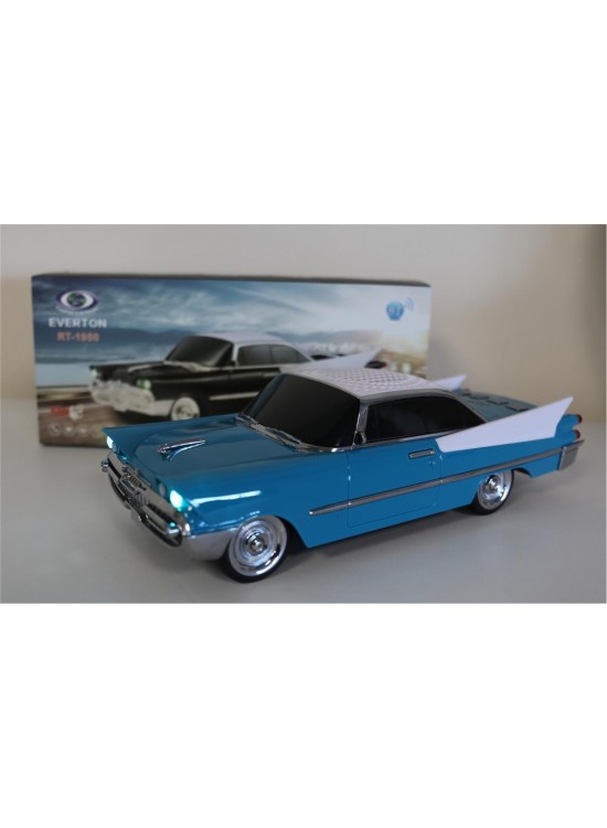 EVERTON RT-1950 Turkuaz Arabalı  Bluetooth Fm-Usb-Tf-Aux Şarjlı Nostaljik Radyo