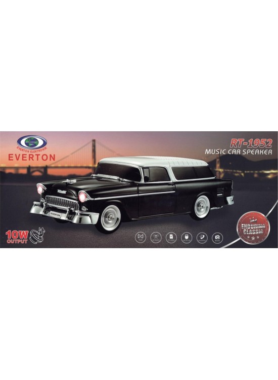 EVERTON RT-1952 Siyah Arabalı  Bluetooth Fm-Usb-Tf-Aux Şarjlı Nostaljik Radyo