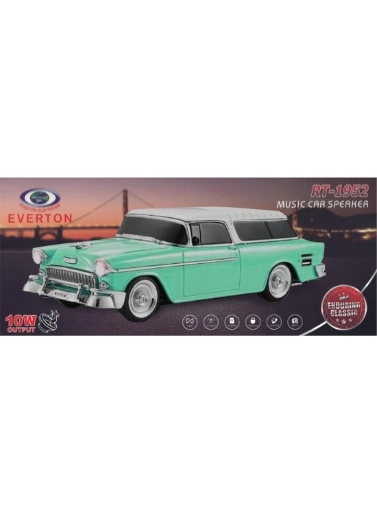 EVERTON RT-1952 Turkuaz Arabalı  Bluetooth Fm-Usb-Tf-Aux Şarjlı Nostaljik Radyo