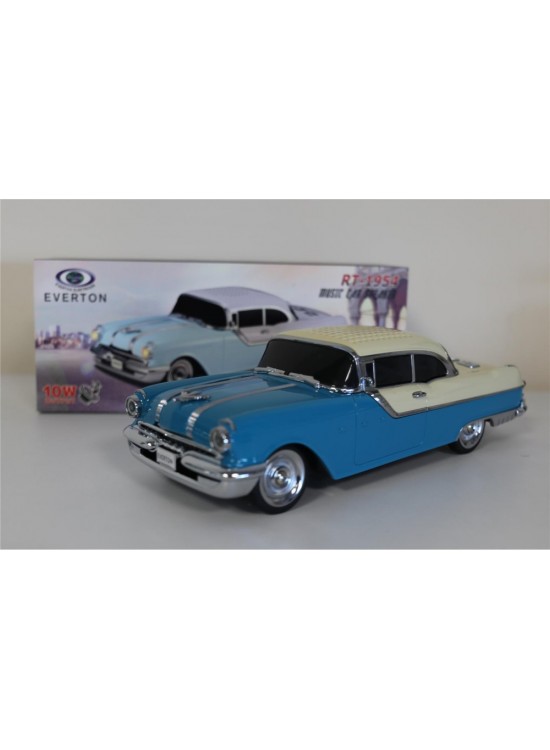EVERTON RT-1954 Mavi Arabalı Bluetooth Fm-Usb-Tf-Aux Şarjlı Nostaljik Radyo