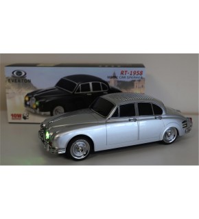 EVERTON RT-1958 Gümüş (Silver) Arabalı  Bluetooth Fm-Usb-Tf-Aux Şarjlı Nostaljik Radyo