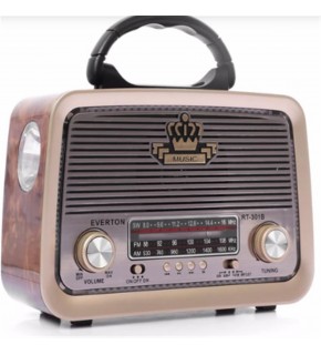 Everton RT-301 Bluetooth-USB-SD-FM Şarjlı  Nostaljik Radyo El Fenerli