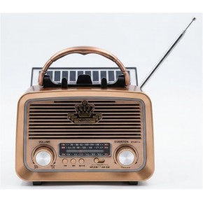 Everton RT-301.m  Bluetooth-USB-SD-FM Şarjlı,Solarlı,Ledli, Nostaljik Radyo El Fenerl Radyo