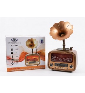 Everton Rt-422  Bluetooth Fm-Usb-Tf-Aux Şarjlı Nostaljik Radyo Gramafon (Alev Ambiyans Işığı)