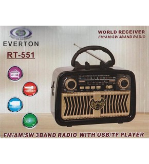 Everton Rt-551  Bluetooth Fm-Usb-Tf-Aux Şarjlı Nostaljik Radyo