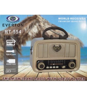 Everton Rt-554  Bluetooth Fm-Usb-Tf-Aux Şarjlı Nostaljik Radyo