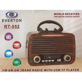 Everton Rt-580  Bluetooth Fm-Usb-Tf-Aux Şarjlı Nostaljik Radyo
