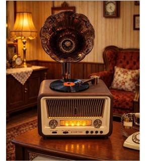 Everton Rt-608  Bluetooth Fm-Usb-Tf-Aux  Şarjlı Nostaljik Radyo