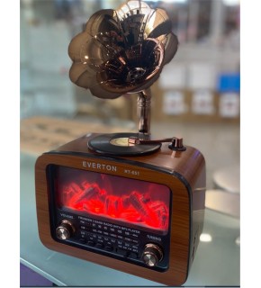 Everton Rt-651  -Usb-Tf-Am-Fm-Sw-Blue-Connect-Tws-Usb Şarj Nostaljik Radyo Alev Işıklı
