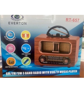 Everton Rt-657  Bluetooth Fm-Usb-Tf-Aux Şarjlı Nostaljik Radyo