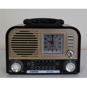 Everton RT-670 Bluetooth Usb-Micro Sd Saatli Nostaljik Radyo