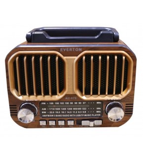 Everton RT-679  Bluetooth-USB-SD-FM Şarjlı Solarlı  Nostaljik Radyo